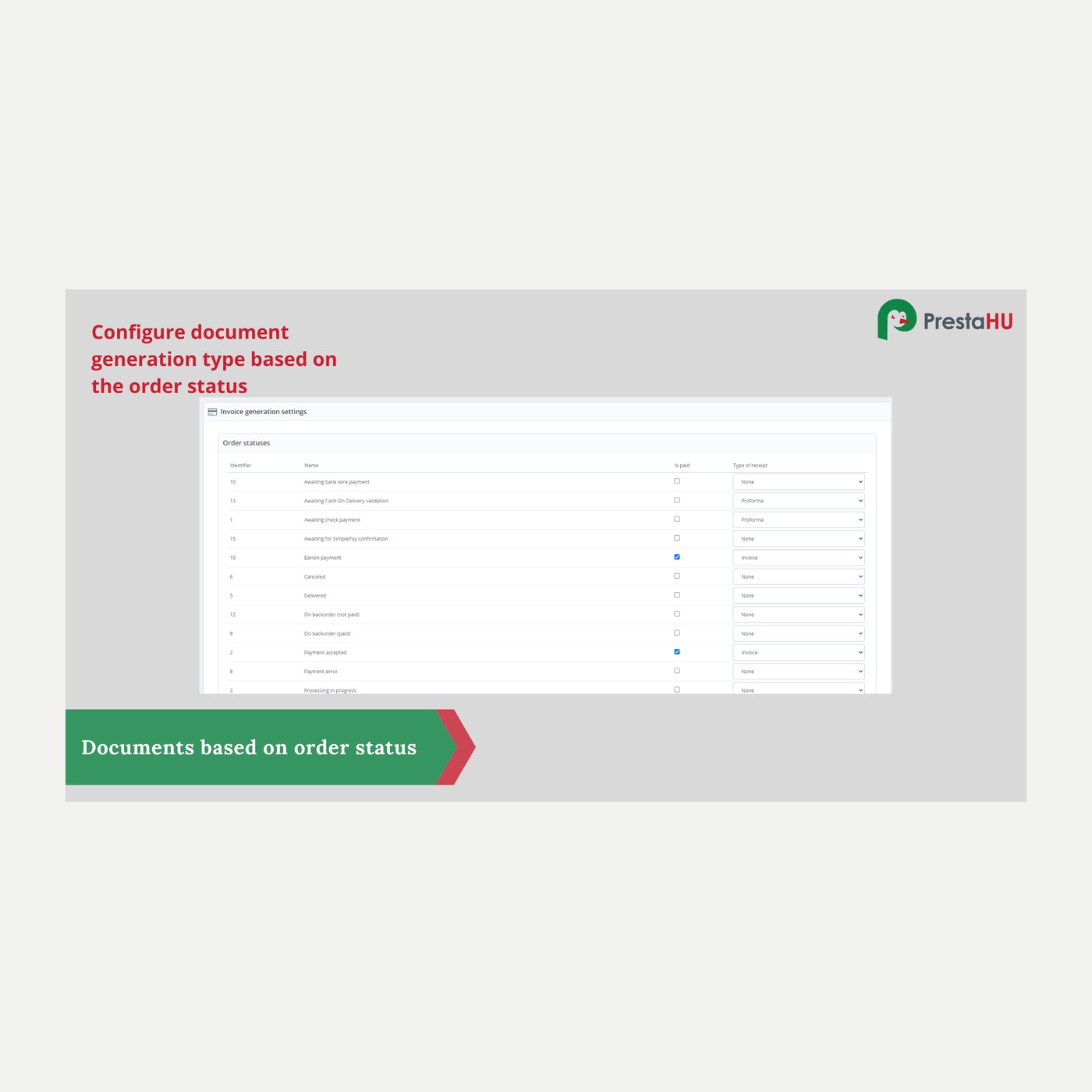 PrestaShop - Szamlazz.hu connection and automatic invoicing