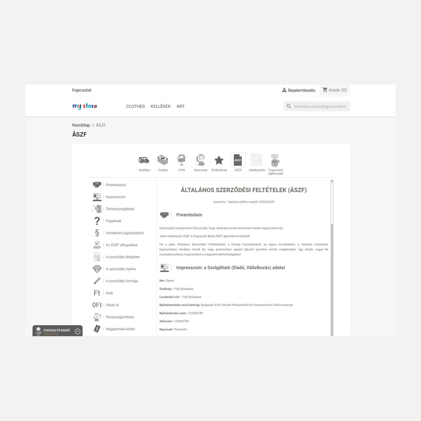 Module Fogyasztóbarát pour PrestaShop | PrestaHU