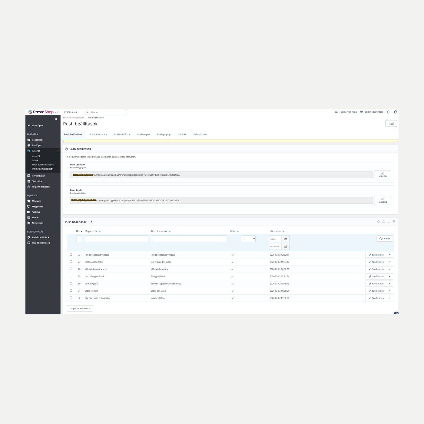 TriggerHub para PrestaShop – correo y web push | PrestaHU