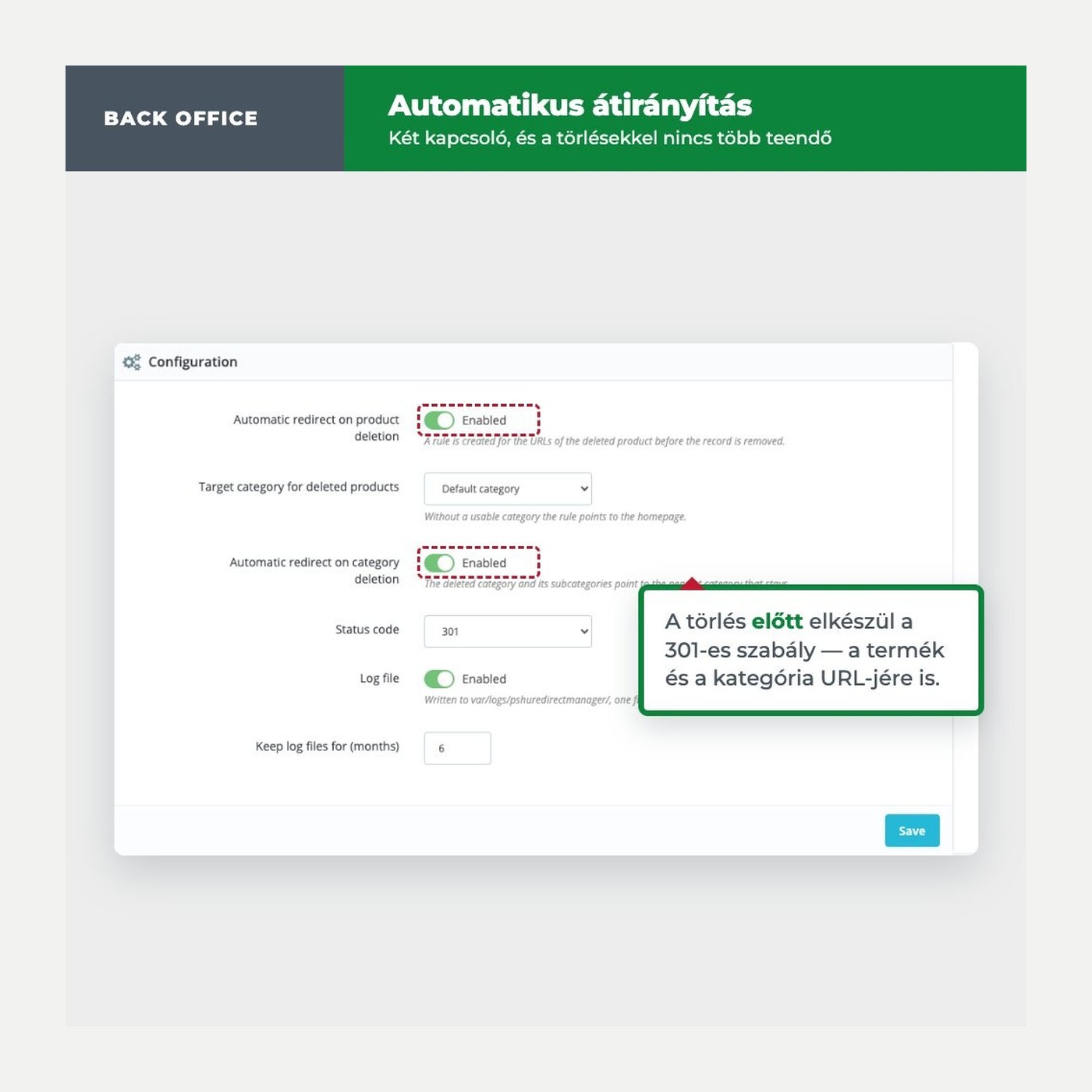 Redirect Manager for PrestaShop – automatic 301 redirects