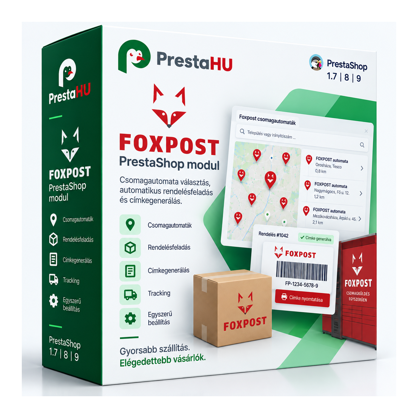 Foxpost parcel machine selection and order forwarding