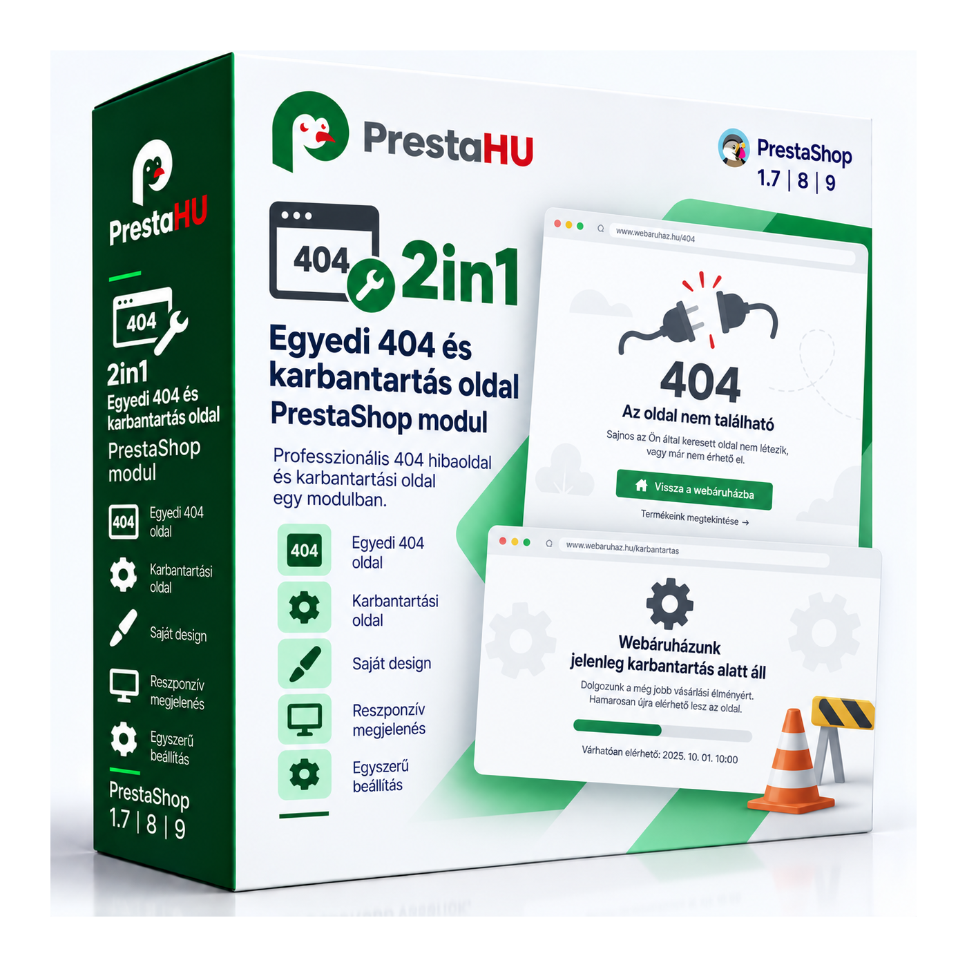 2in1: Custom 404/PageNotFound and maintenance page for PrestaShop