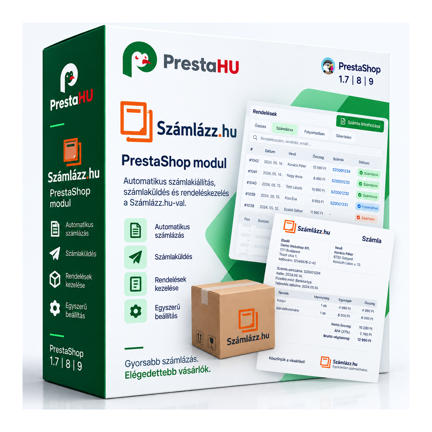 PrestaShop - Szamlazz.hu connection and automatic invoicing