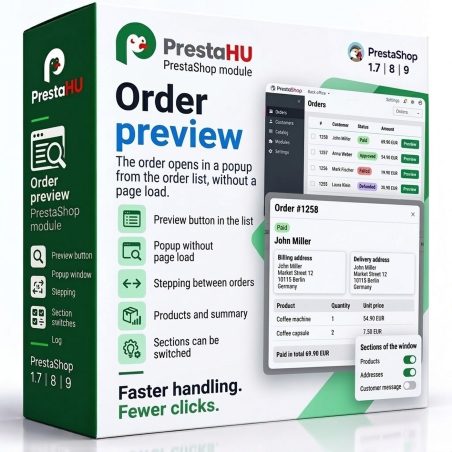 Vista previa del pedido para PrestaShop | PrestaHU