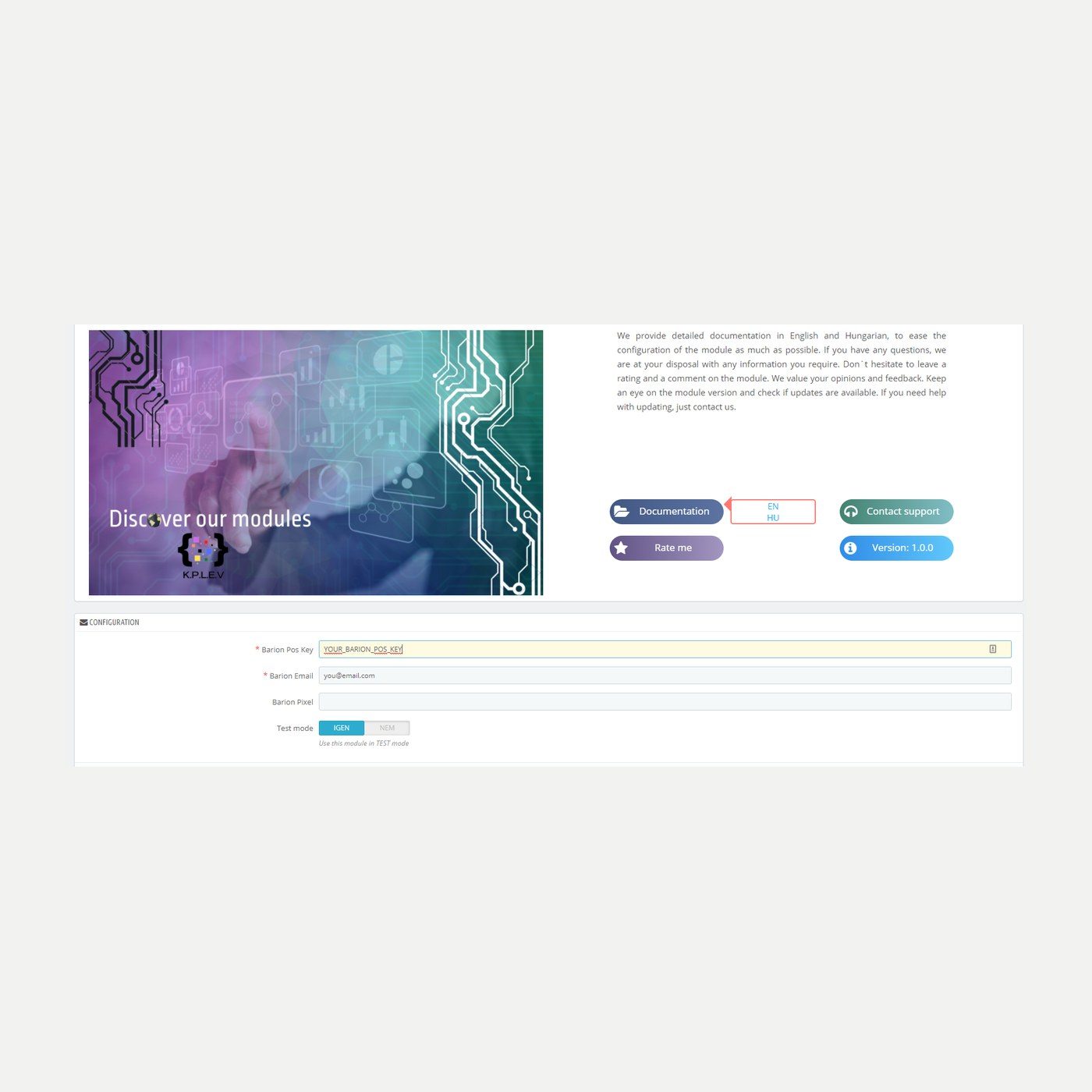 Module Barion pour PrestaShop – paiement par carte | PrestaHU