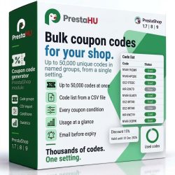 Generatore di codici sconto in blocco per PrestaShop | PrestaHU