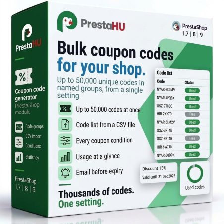 Generador de cupones en bloque para PrestaShop | PrestaHU