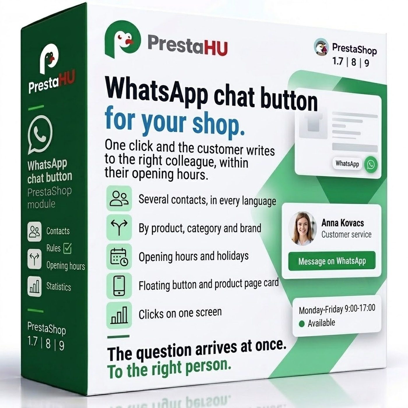 WhatsApp chat button for PrestaShop | PrestaHU