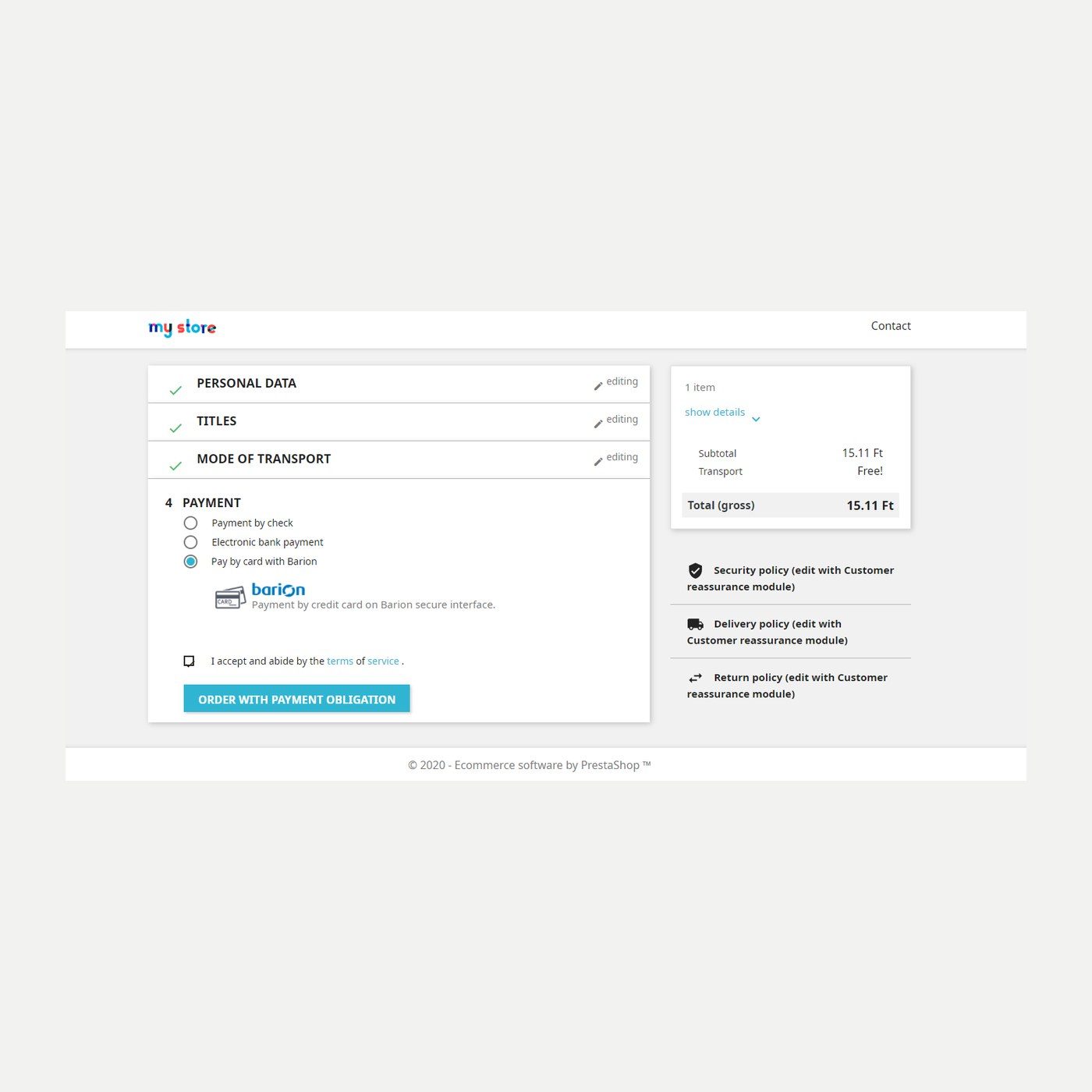 Moduł Barion do PrestaShop – płatności kartą | PrestaHU