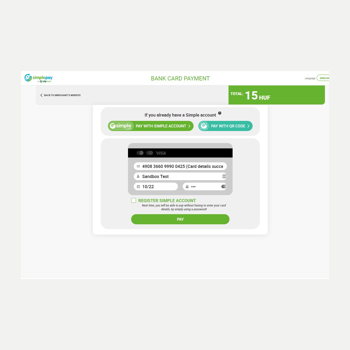PrestaShop - OTP SimplePay credit card payment and instant transfer