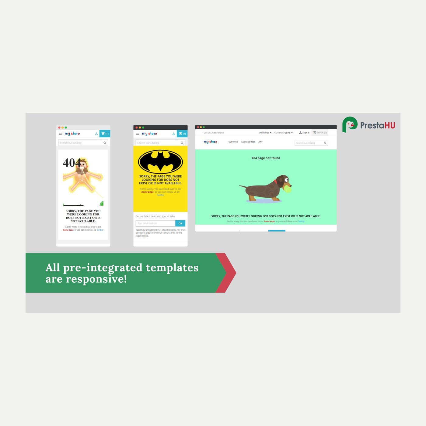 Page 404 et page de maintenance pour PrestaShop | PrestaHU
