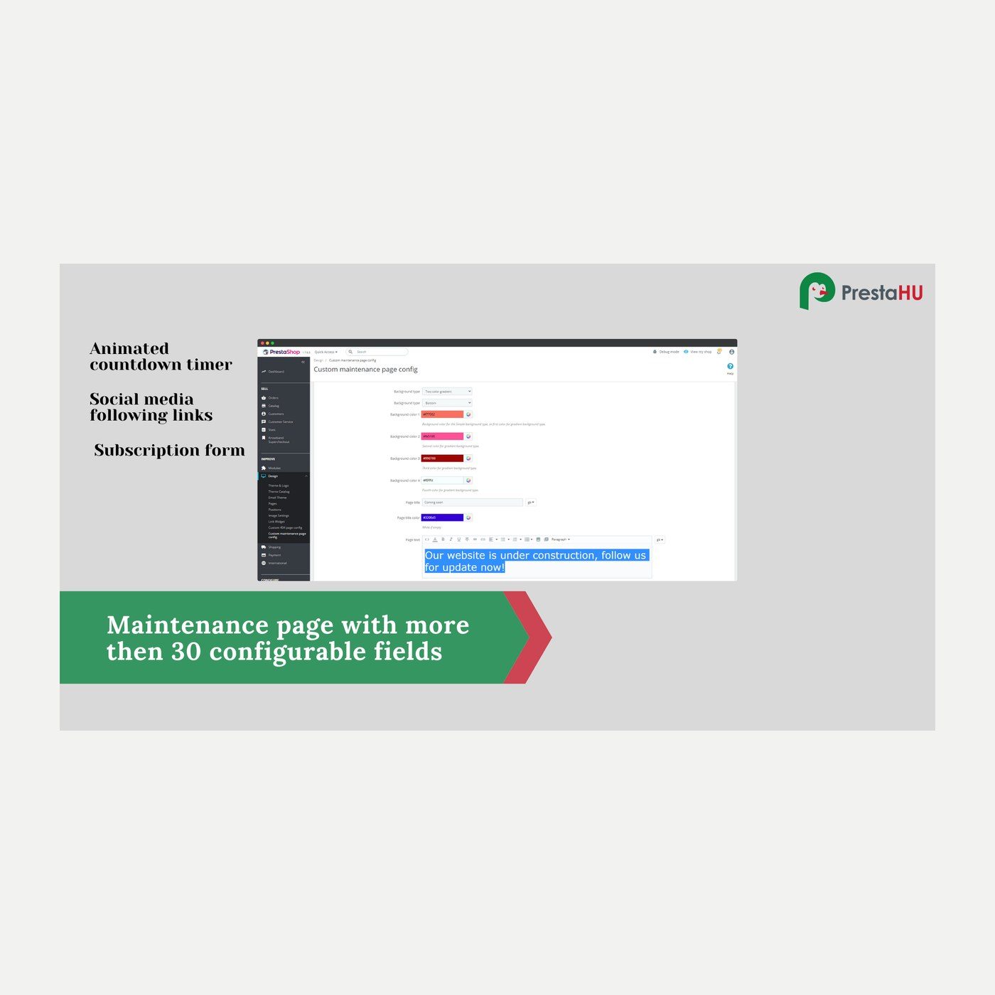 Page 404 et page de maintenance pour PrestaShop | PrestaHU