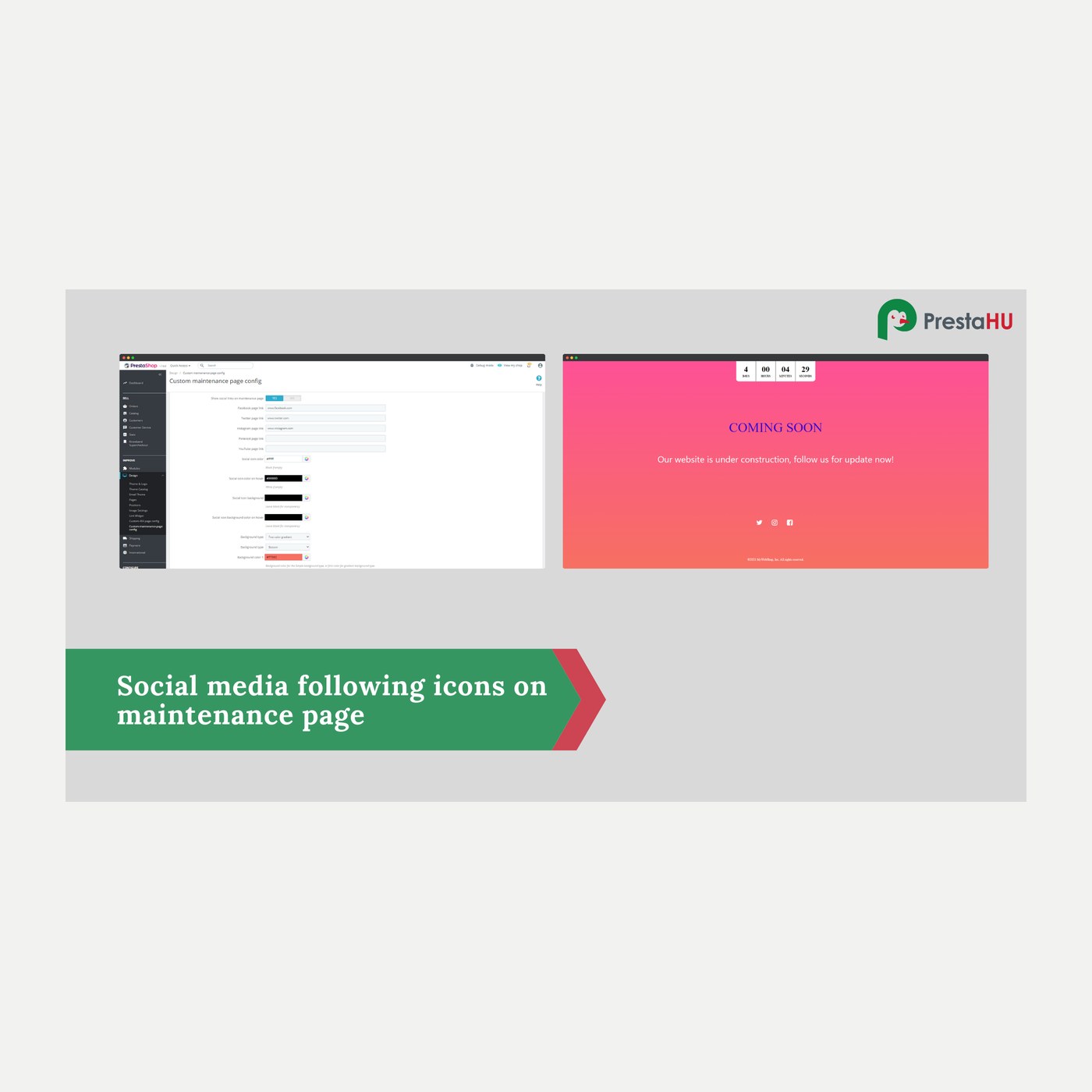 2in1: Custom 404/PageNotFound and maintenance page for PrestaShop