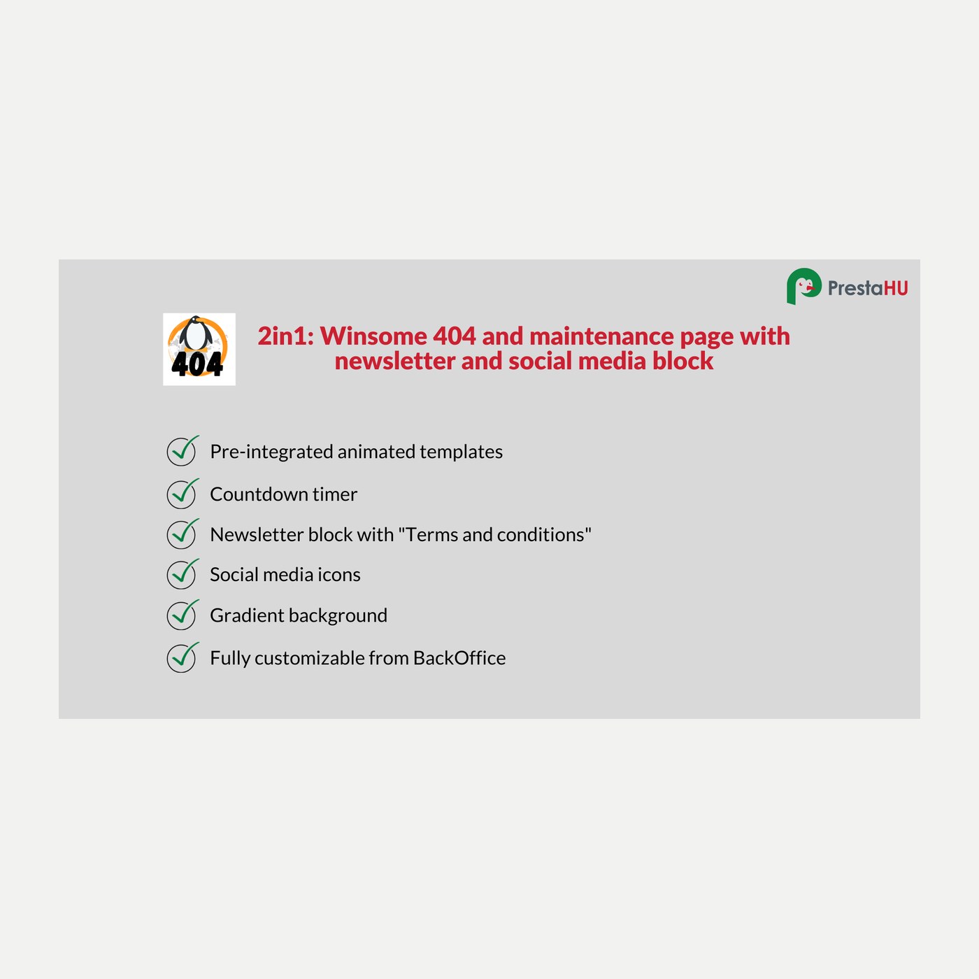 2in1: Custom 404/PageNotFound and maintenance page for PrestaShop