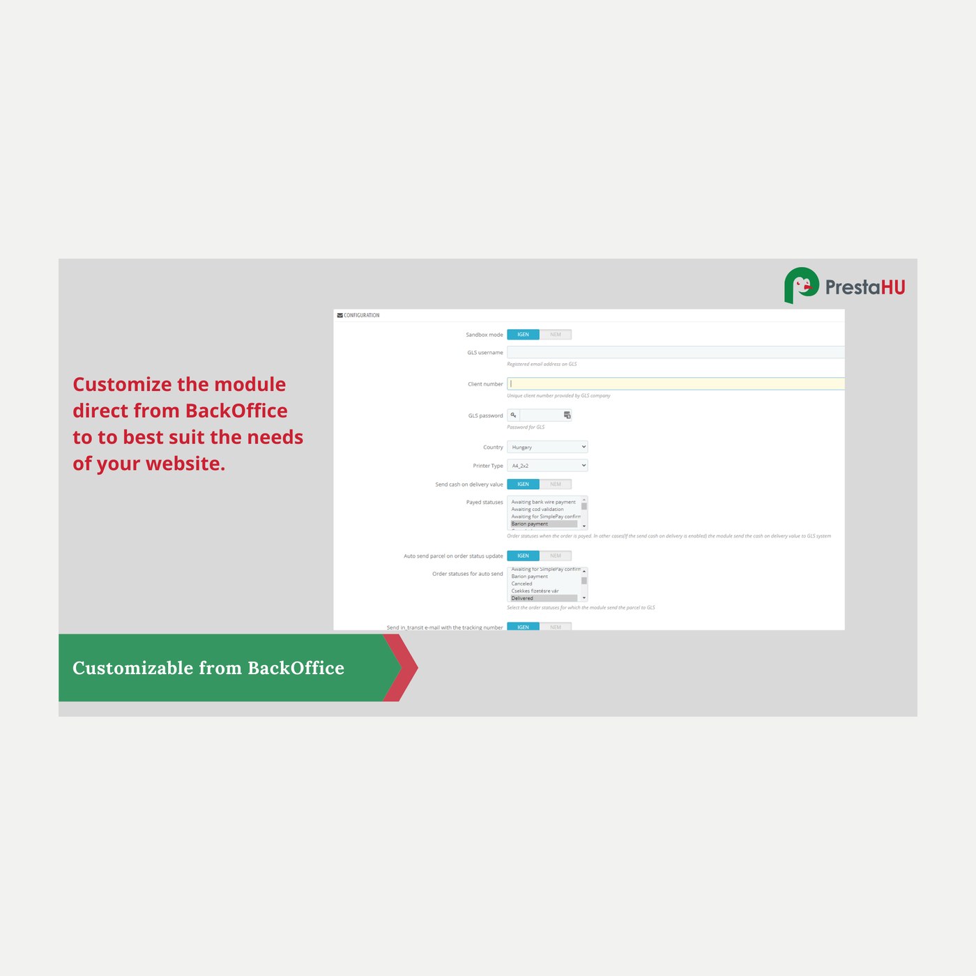 GLS parcel shop selector and order submission module | PrestaHU