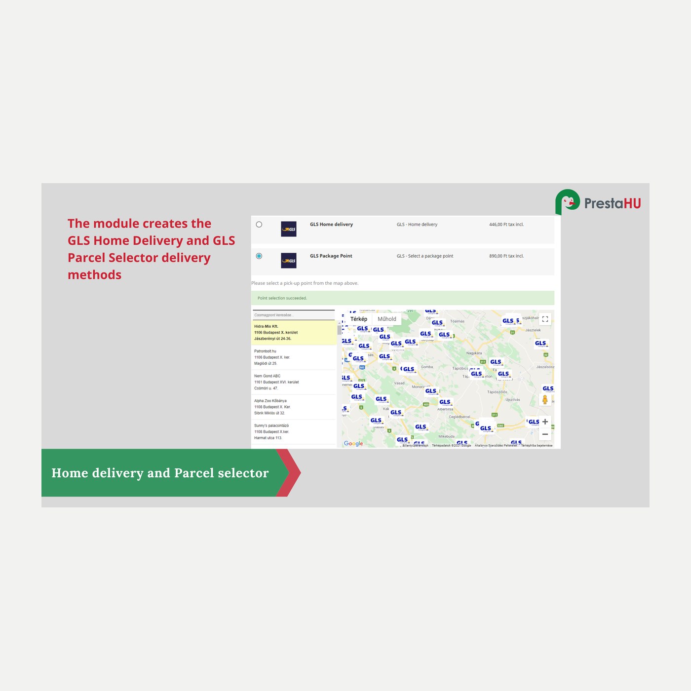 GLS parcel shop selector and order submission module | PrestaHU