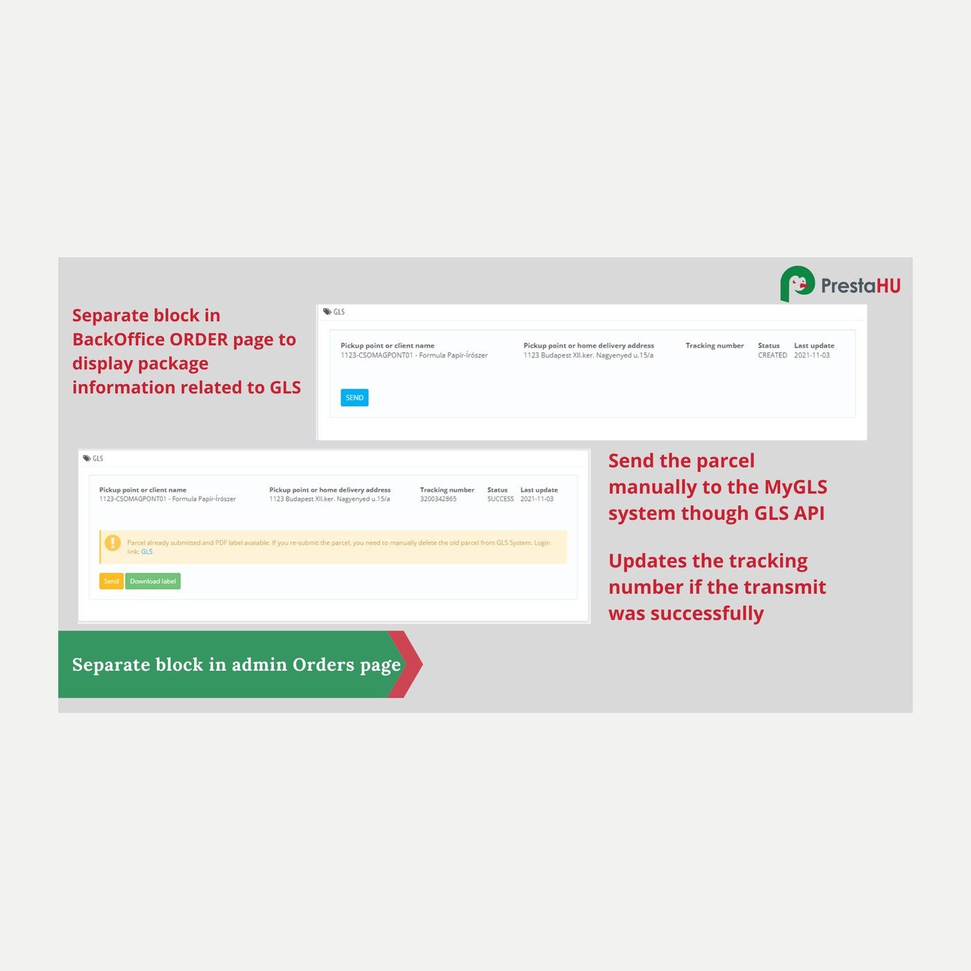 GLS para PrestaShop – puntos de recogida y etiquetas | PrestaHU