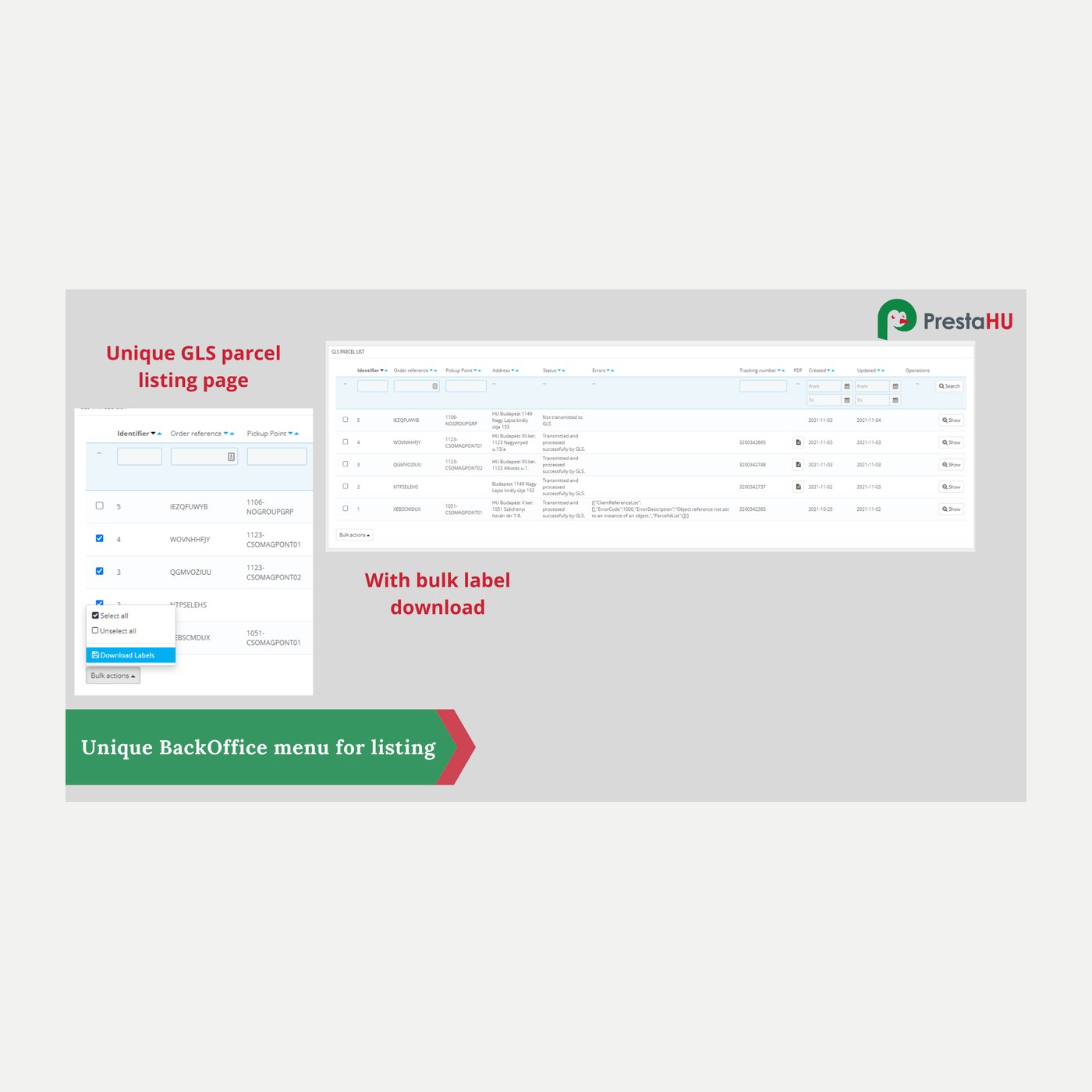 GLS parcel shop selector and order submission module | PrestaHU