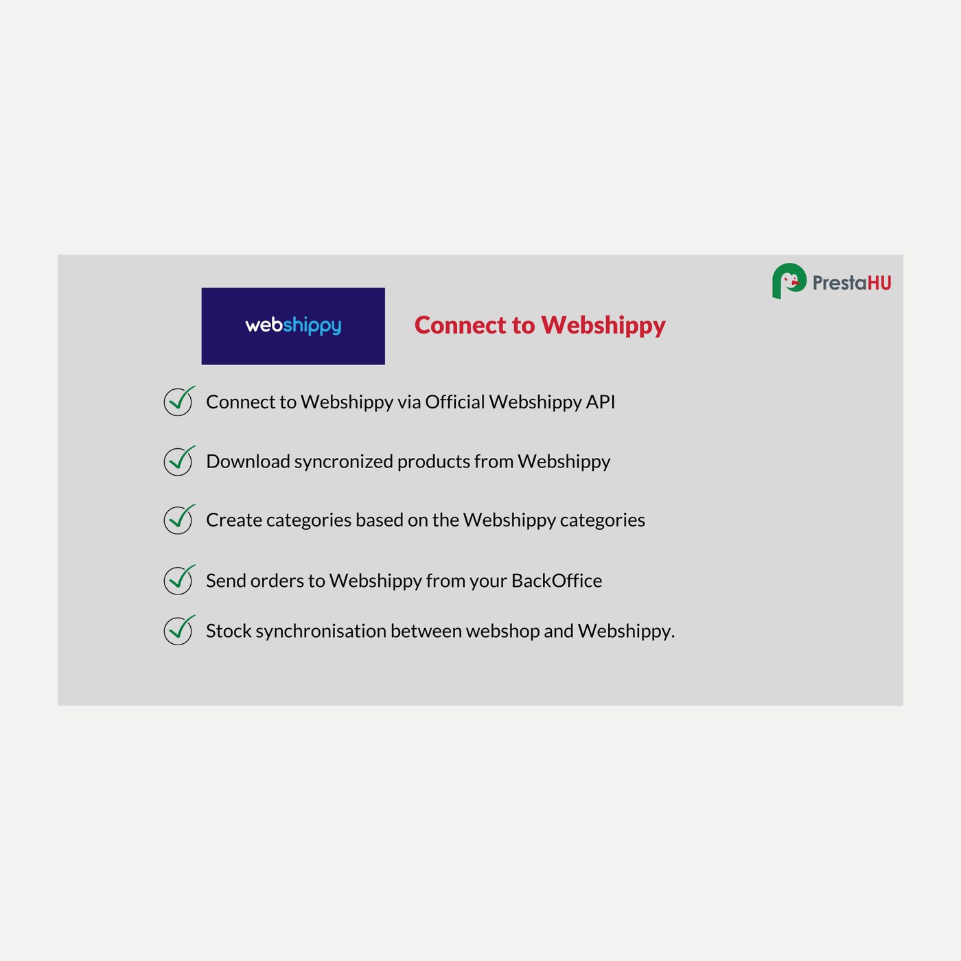 Webshippy API connect for Prestashop