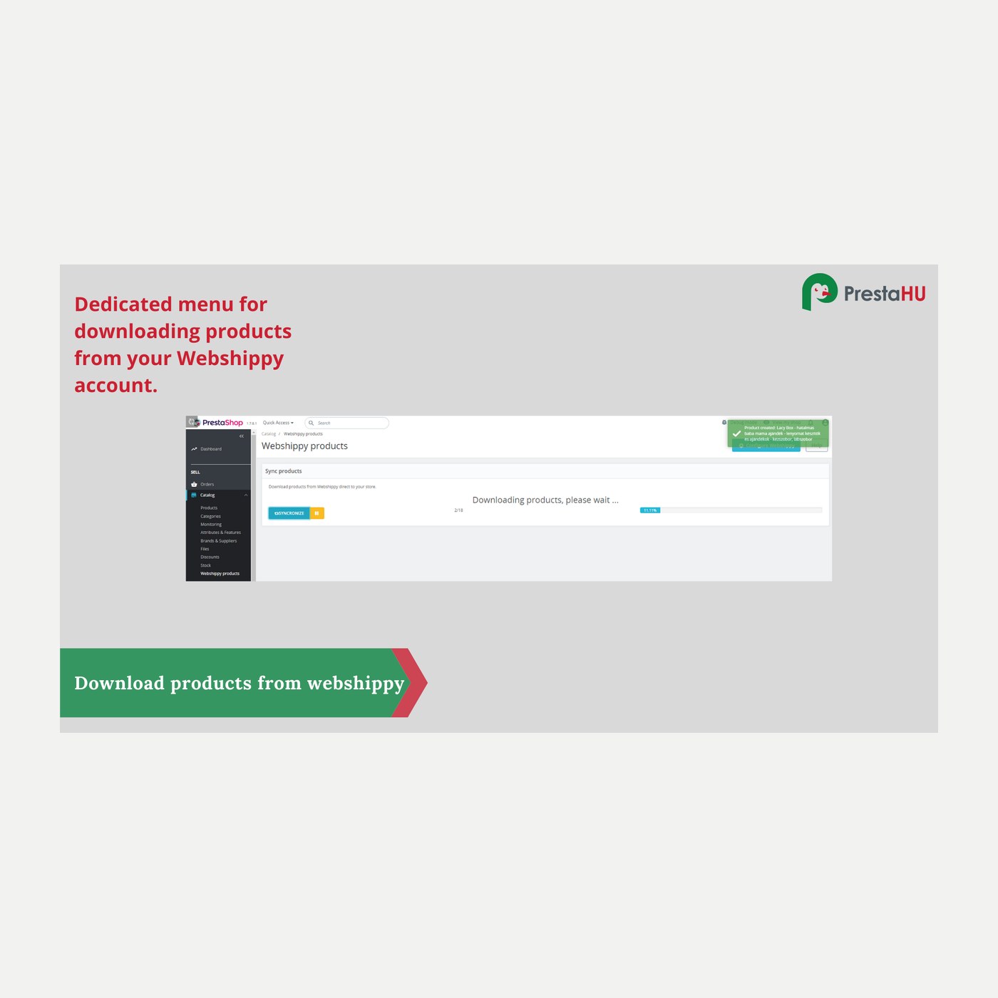 Webshippy API connect for Prestashop