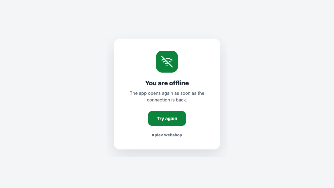 La page hors ligne, sans connexion internet