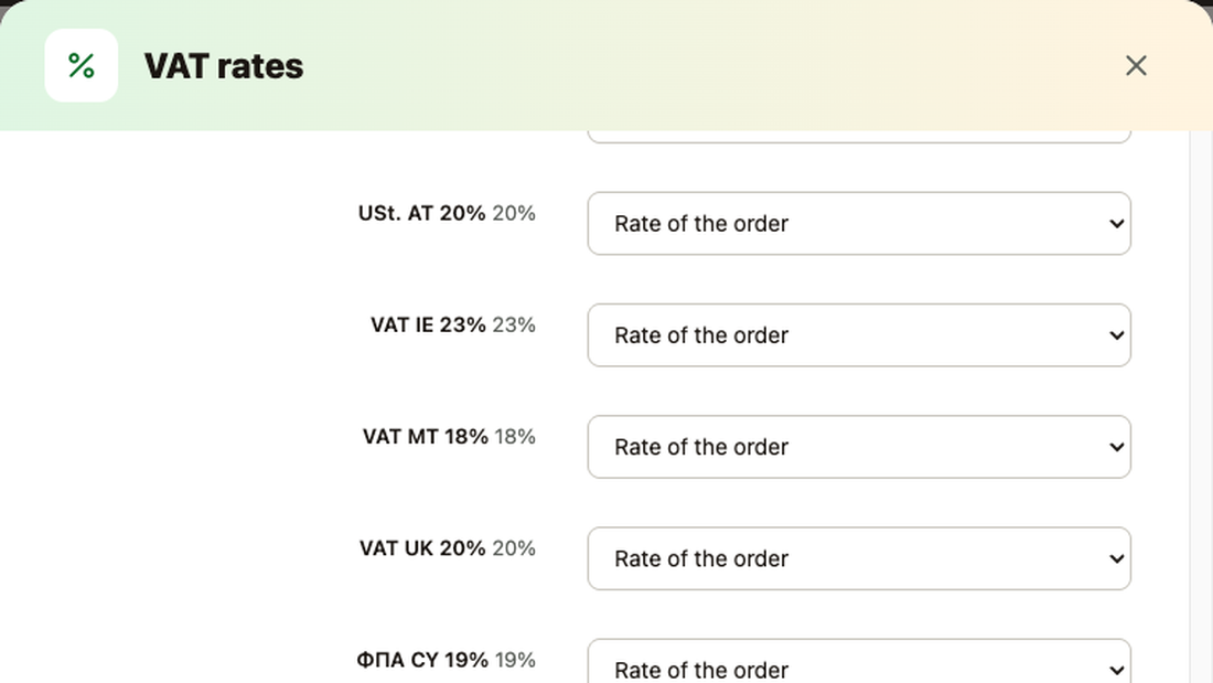Taux de TVA : la clé szamlazz.hu de chaque taxe PrestaShop et la clé des lignes à 0 % pour les acheteurs ayant un autre numéro de TVA de l’UE